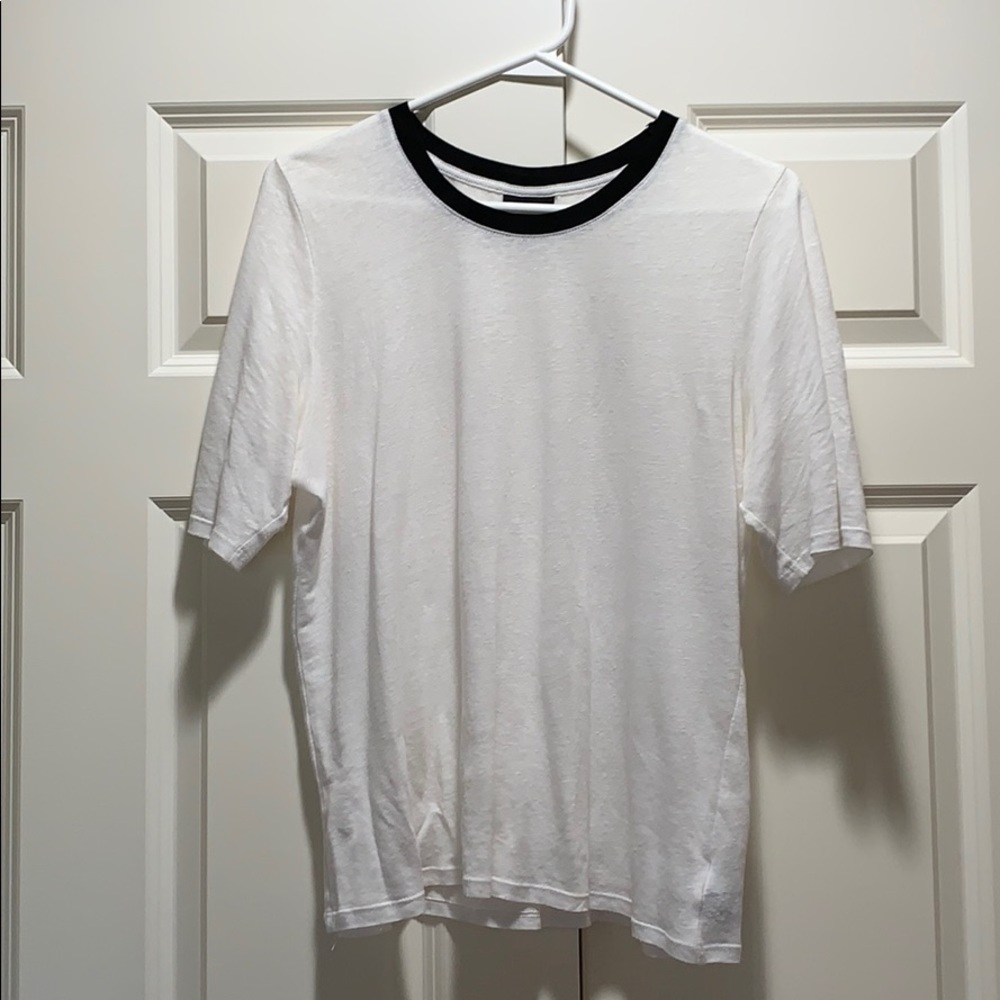 Black-Collared White T-Shirt